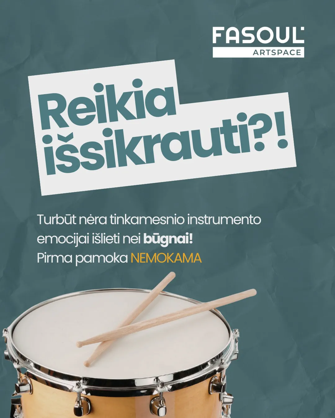 Būgnų pamokos – kai ritmas sustato viską į vietas